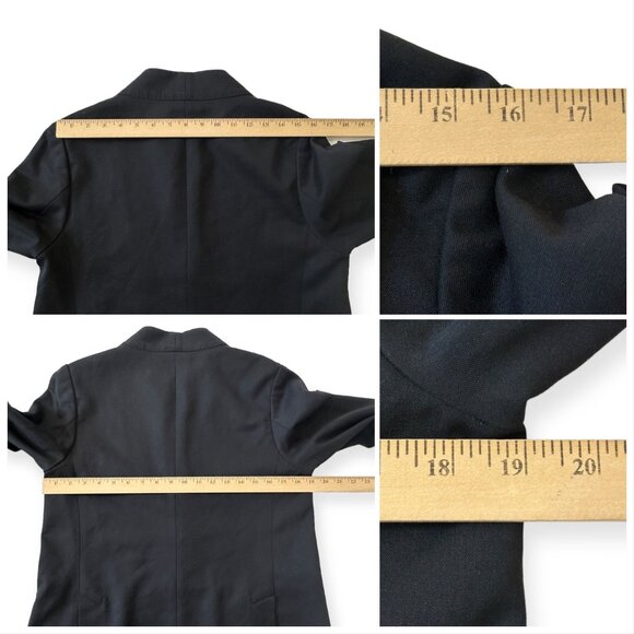 Issey Miyake FÊTE Black Wool Jacket Size 4 Japan Minimalist Collarless Blazer - Picture 12 of 16